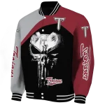 troy trojans edgy mask red black varsity jacket best selling