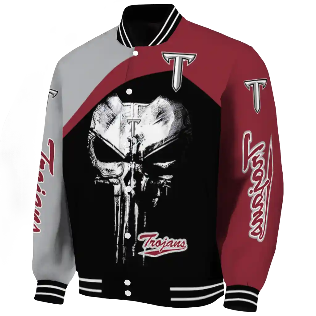 troy trojans edgy mask red black varsity jacket best selling troy trojans edgy mask red black varsity jacket best selling