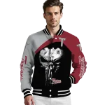 troy trojans edgy mask red black varsity jacket best selling