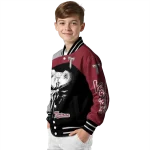 troy trojans edgy mask red black varsity jacket best selling
