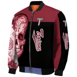 troy trojans intricate skull red black bomber jacket best selling