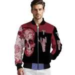 troy trojans intricate skull red black bomber jacket best selling