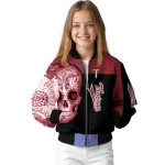 troy trojans intricate skull red black bomber jacket best selling