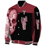 troy trojans intricate skull red black varsity jacket best selling