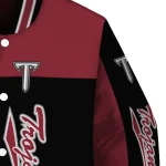 troy trojans intricate skull red black varsity jacket best selling