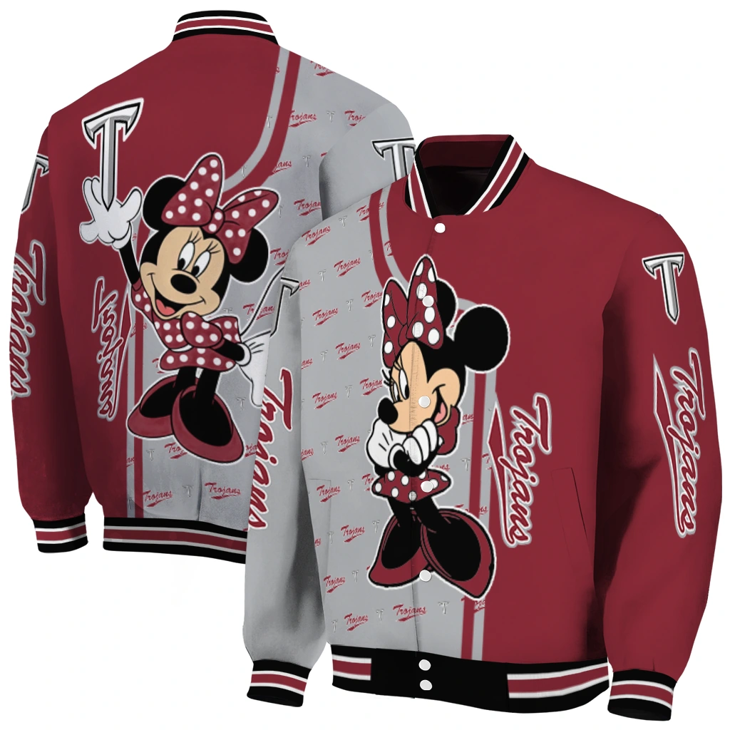 troy trojans minnie mouse red varsity jacket fashion forward troy trojans minnie mouse red varsity jacket fashion forward