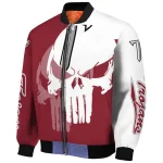 troy trojans skull outline red white bomber jacket best selling