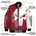 troy trojans skull outline red white bomber jacket best selling