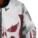 troy trojans skull outline red white bomber jacket best selling