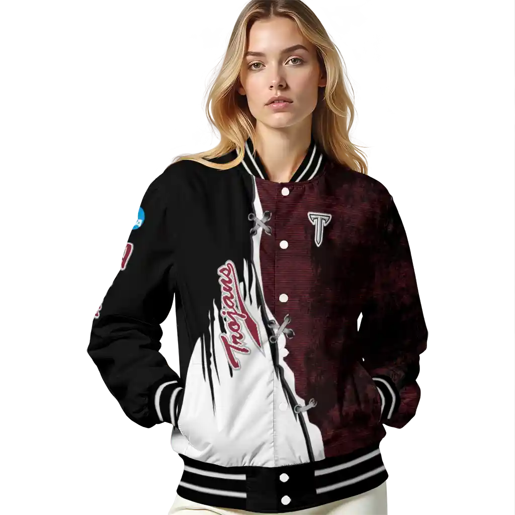 troy trojans torn texture print red black varsity jacket latest model troy trojans torn texture print red black varsity jacket latest model