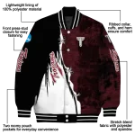 troy trojans torn texture print red black varsity jacket best selling