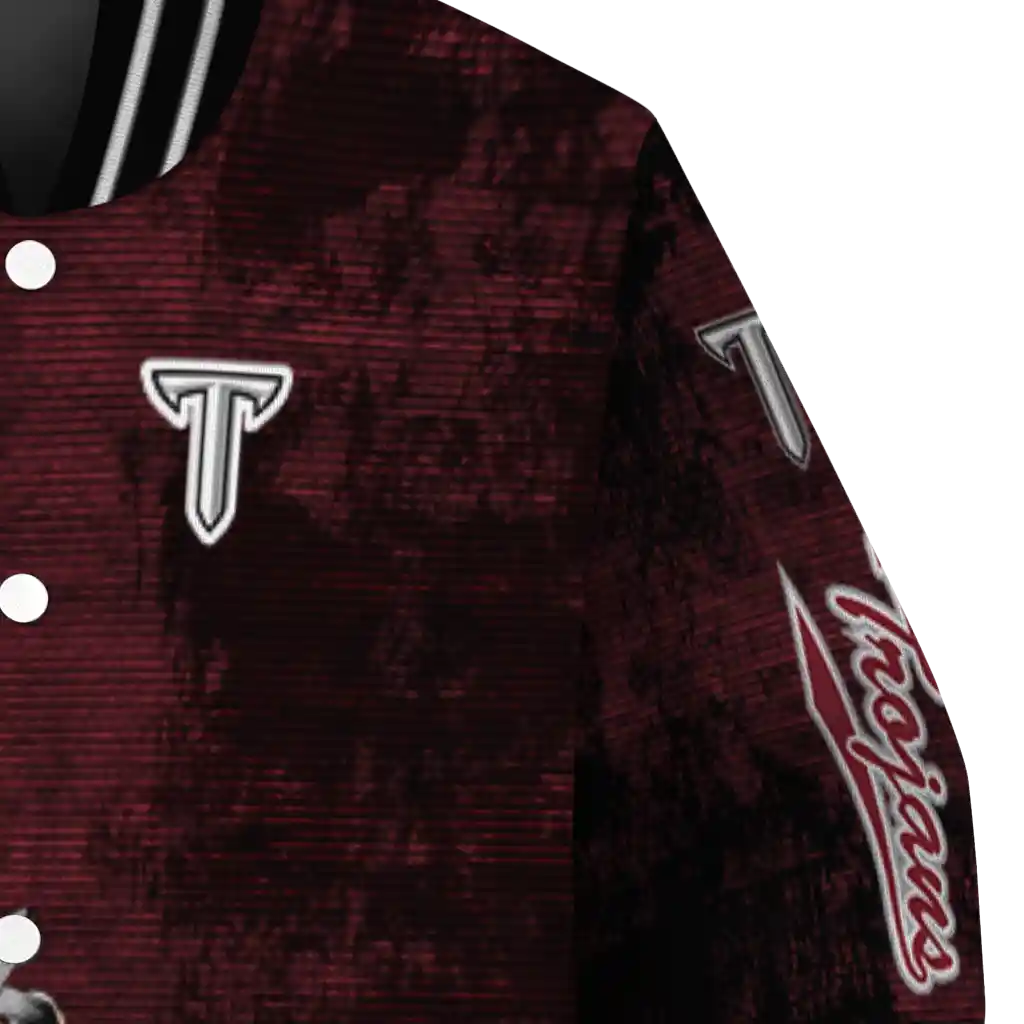 troy trojans torn texture print red black varsity jacket premium grade troy trojans torn texture print red black varsity jacket premium grade
