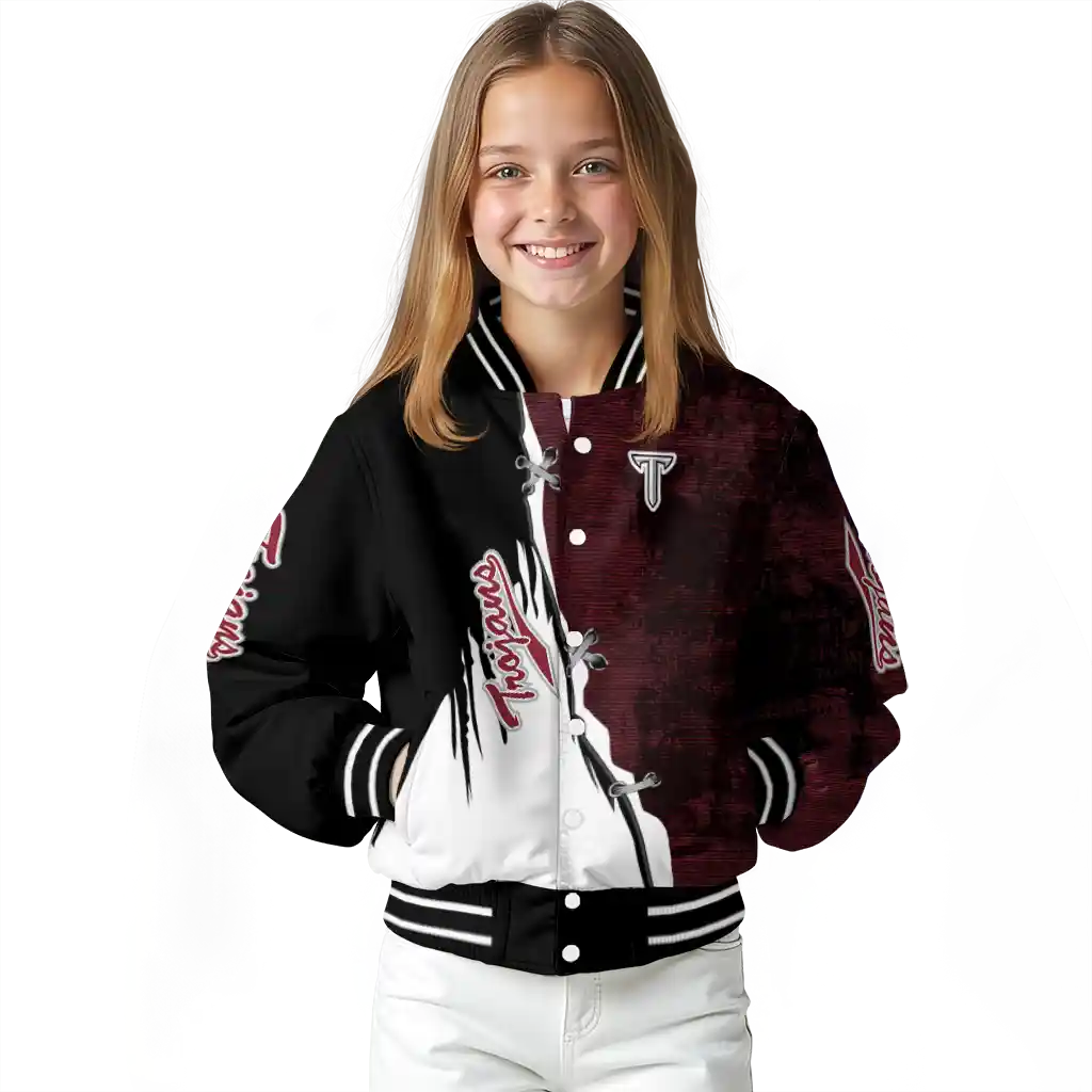 troy trojans torn texture print red black varsity jacket top rated troy trojans torn texture print red black varsity jacket top rated