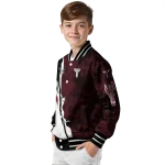 troy trojans torn texture print red black varsity jacket best selling