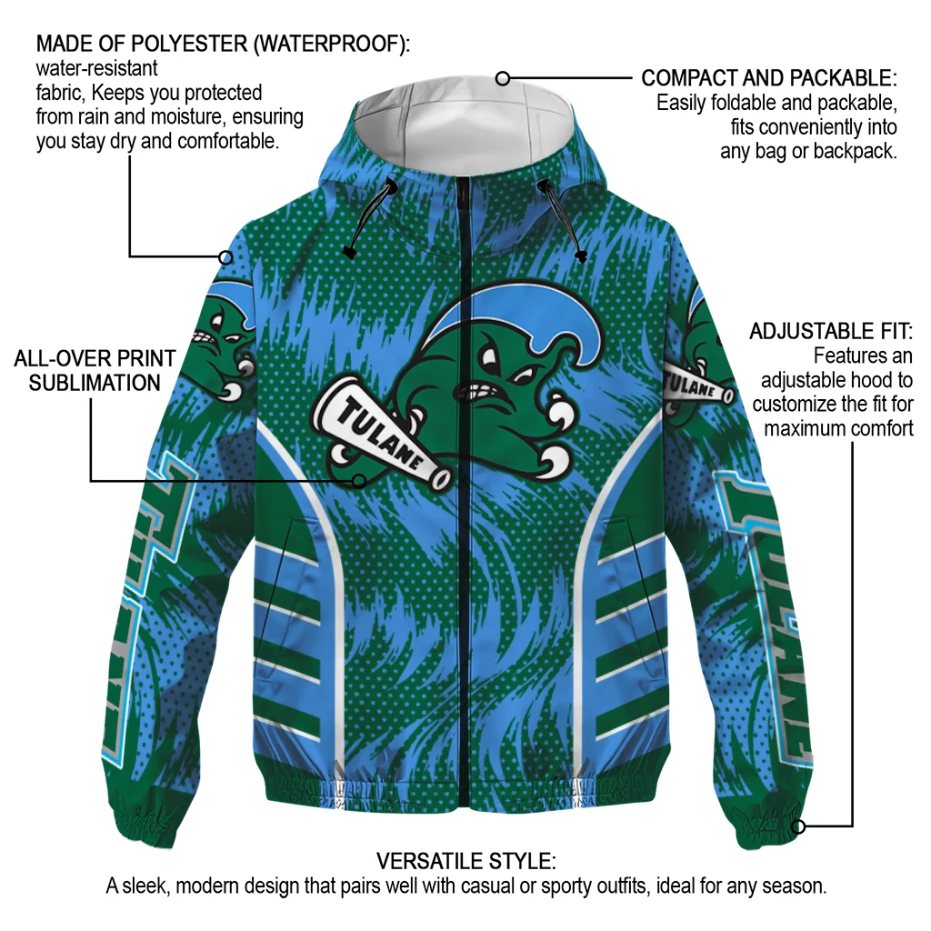 tulane green wave dynamic heat wave green windbreaker jacket new arrival tulane green wave dynamic heat wave green windbreaker jacket new arrival