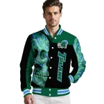 tulane green wave fire skull green black varsity jacket best selling