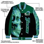 tulane green wave fire skull green black varsity jacket best selling
