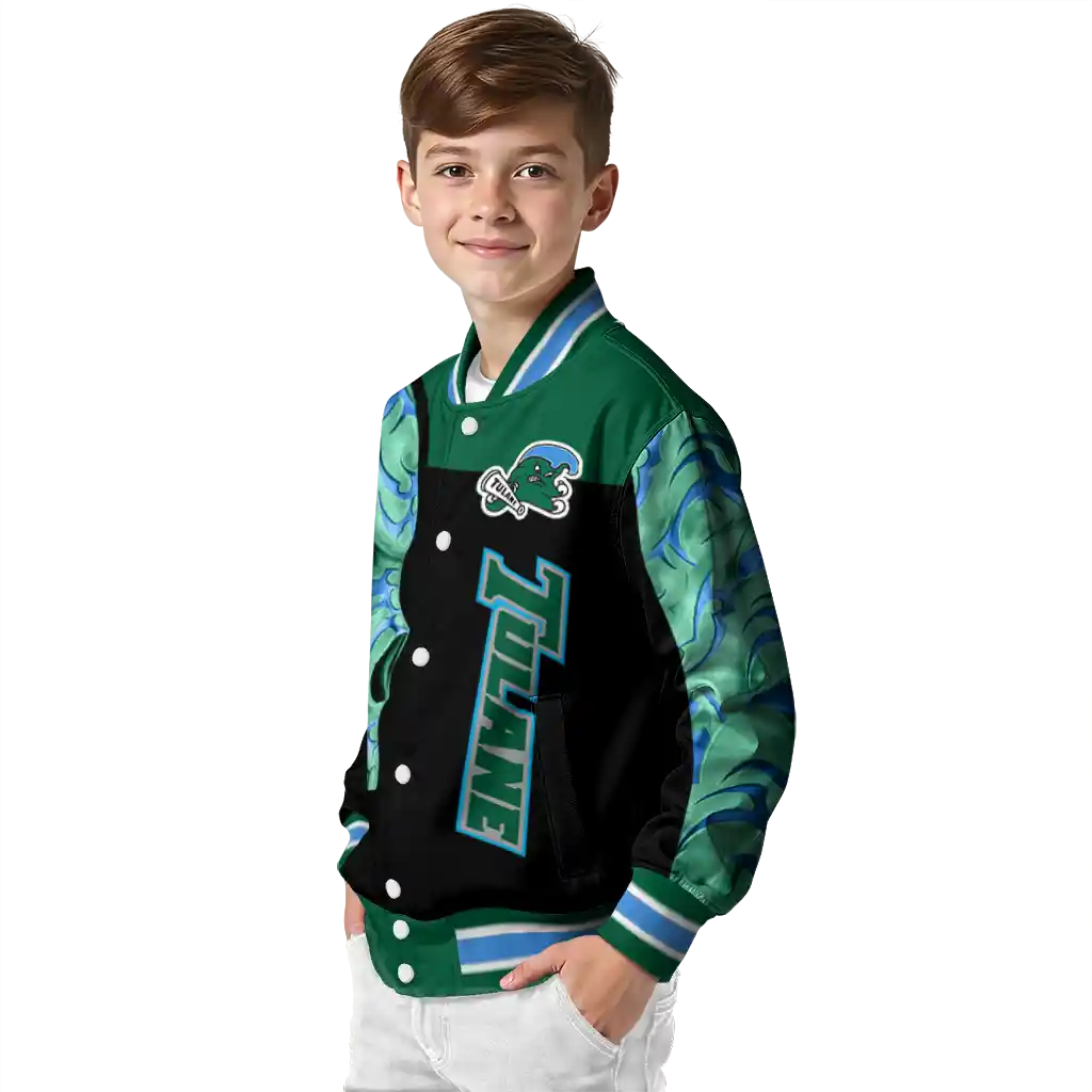 tulane green wave fire skull green black varsity jacket trendy tulane green wave fire skull green black varsity jacket trendy