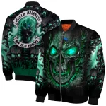 tulane green wave inferno skull green black bomber jacket best selling