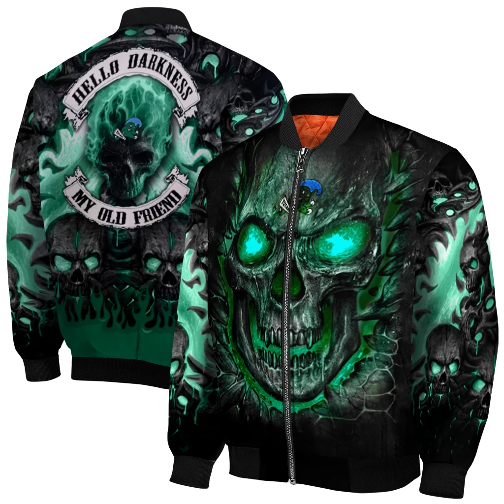tulane green wave inferno skull green black bomber jacket best selling tulane green wave inferno skull green black bomber jacket best selling