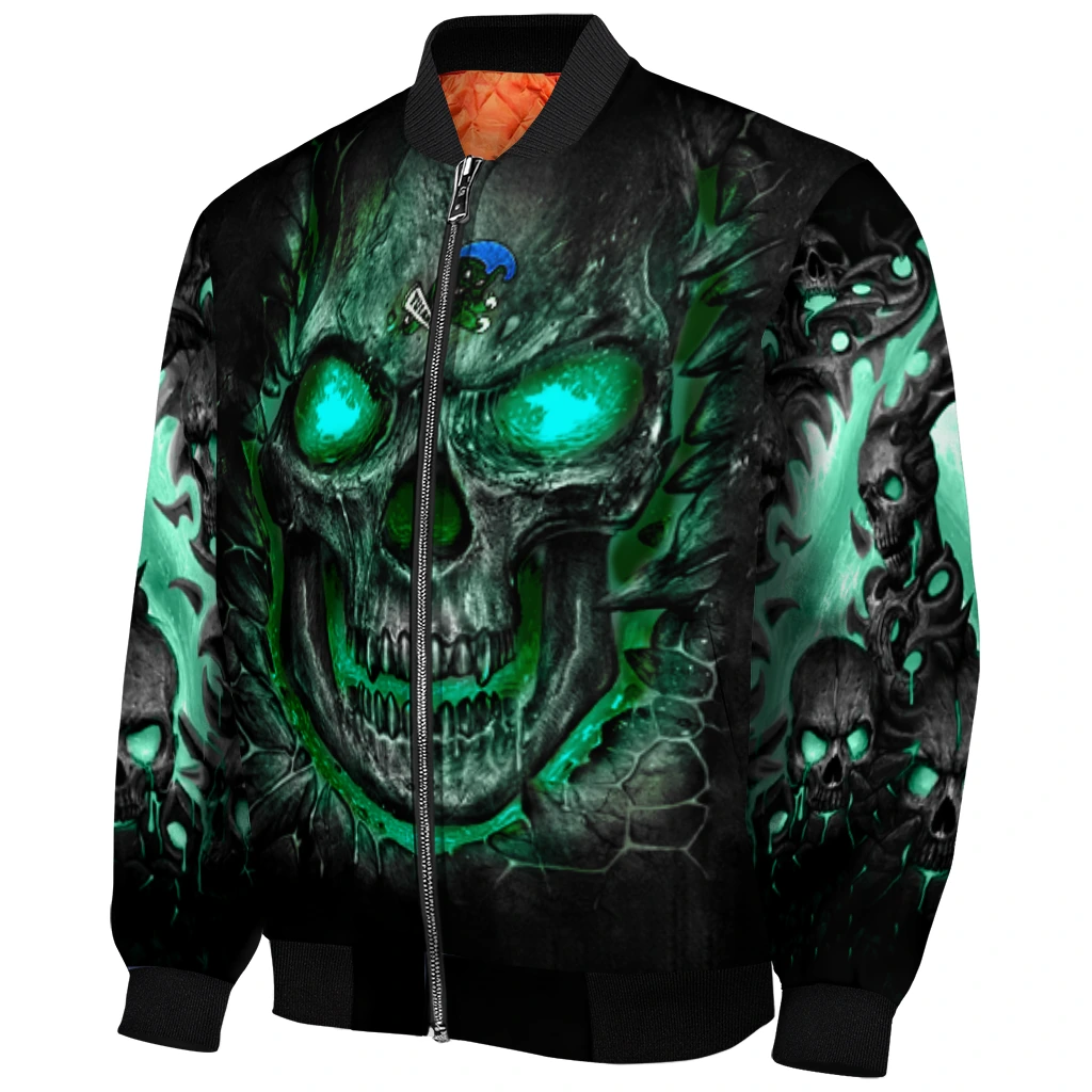 tulane green wave inferno skull green black bomber jacket fashion forward tulane green wave inferno skull green black bomber jacket fashion forward