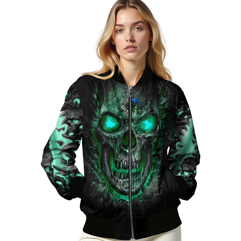 tulane green wave inferno skull green black bomber jacket latest model tulane green wave inferno skull green black bomber jacket latest model
