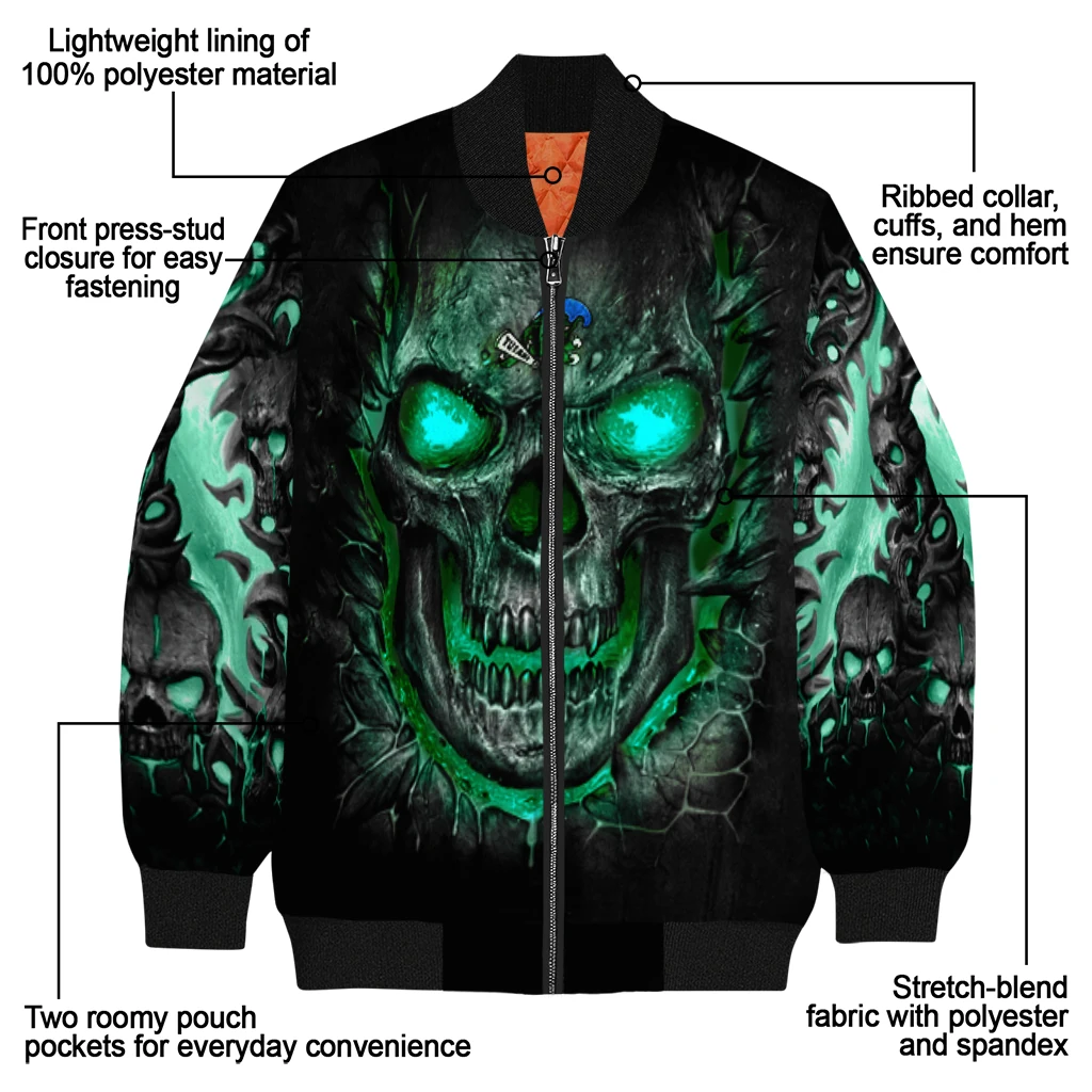 tulane green wave inferno skull green black bomber jacket new arrival tulane green wave inferno skull green black bomber jacket new arrival