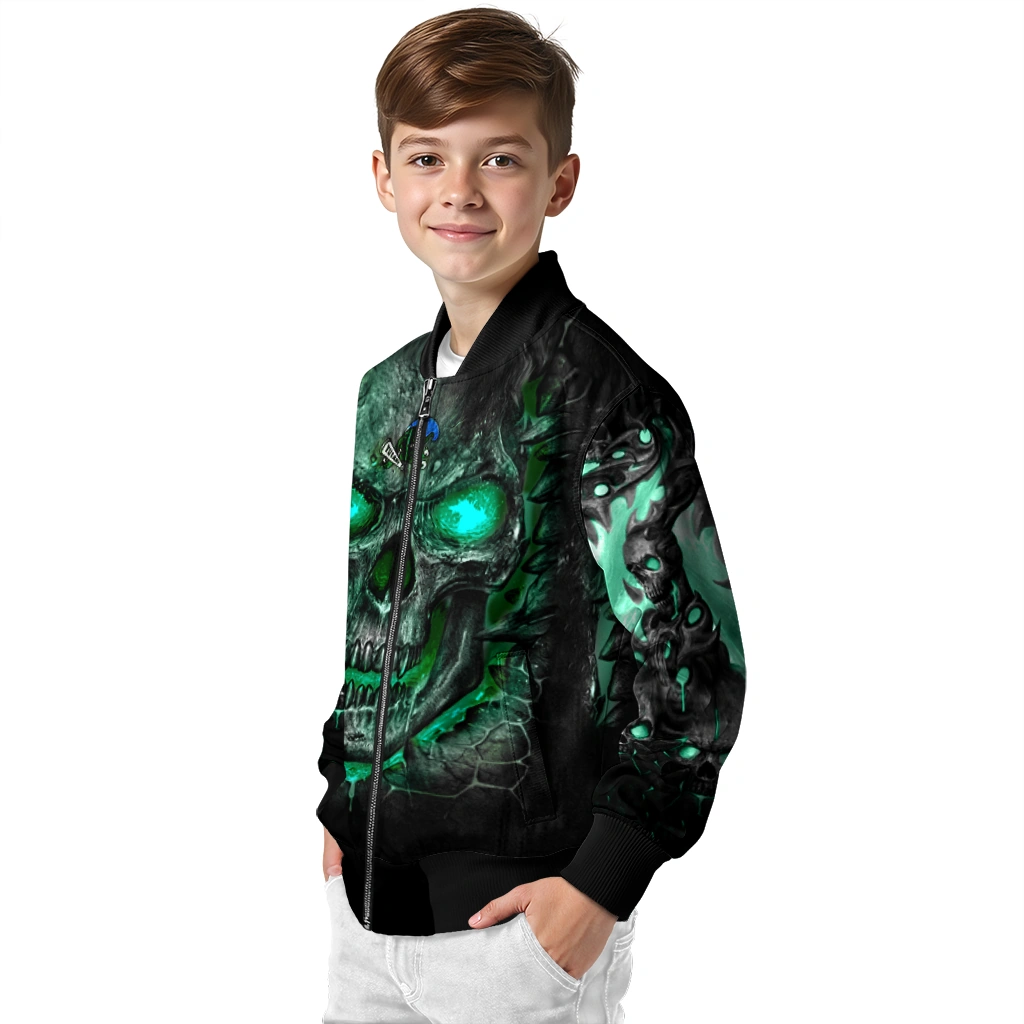 tulane green wave inferno skull green black bomber jacket trendy tulane green wave inferno skull green black bomber jacket trendy
