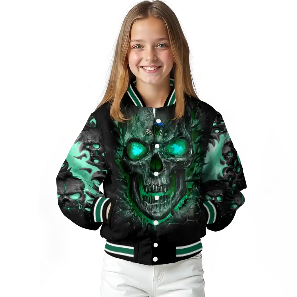 tulane green wave inferno skull green black varsity jacket top rated tulane green wave inferno skull green black varsity jacket top rated