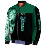 tulane green wave intricate skull green black bomber jacket best selling
