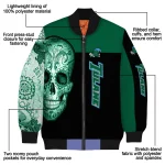 tulane green wave intricate skull green black bomber jacket best selling