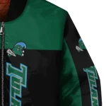 tulane green wave intricate skull green black bomber jacket best selling