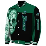 tulane green wave intricate skull green black varsity jacket best selling
