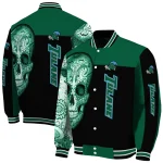 tulane green wave intricate skull green black varsity jacket best selling