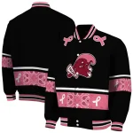 tulane green wave pink ribbon black pink varsity jacket best selling