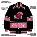 tulane green wave pink ribbon black pink varsity jacket best selling
