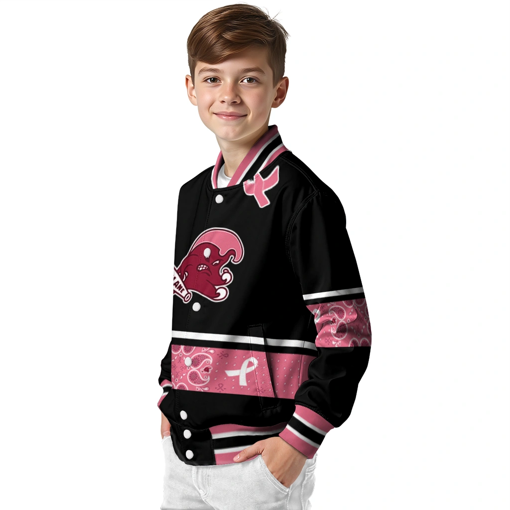 tulane green wave pink ribbon black pink varsity jacket trendy tulane green wave pink ribbon black pink varsity jacket trendy
