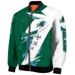 tulane green wave ripped bolt green white bomber jacket best selling