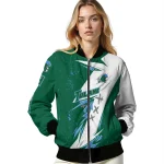 tulane green wave ripped bolt green white bomber jacket best selling