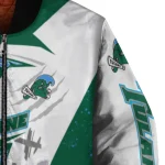 tulane green wave ripped bolt green white bomber jacket best selling