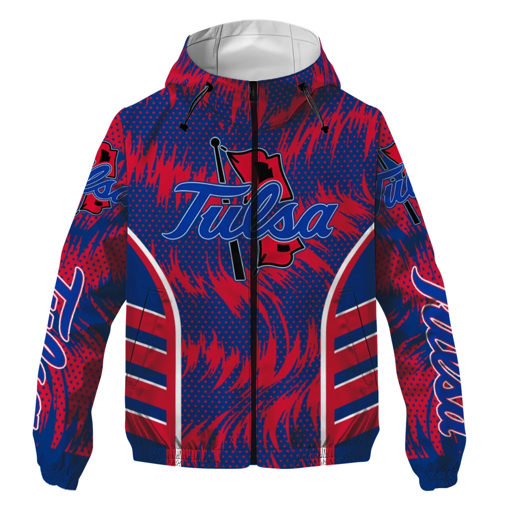 tulsa golden hurricane dynamic heat wave blue windbreaker jacket best selling tulsa golden hurricane dynamic heat wave blue windbreaker jacket best selling