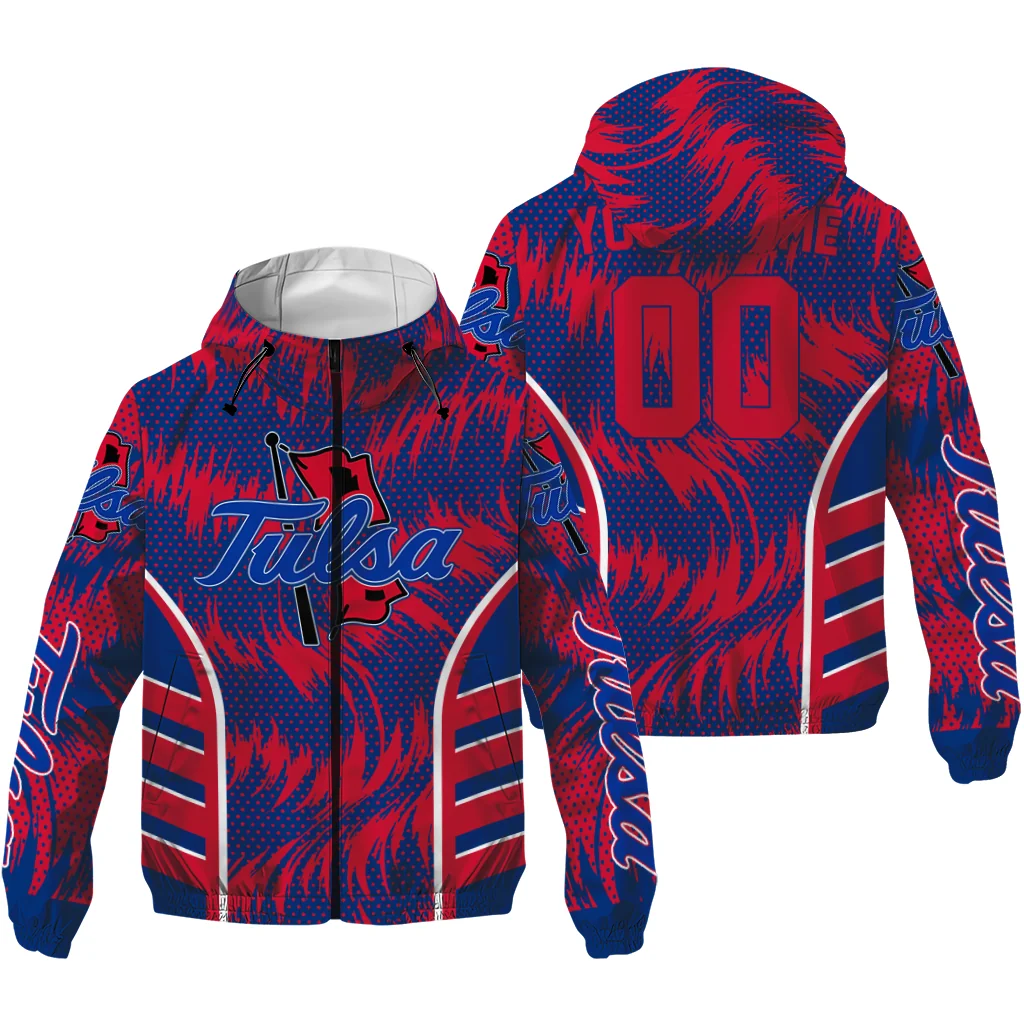 tulsa golden hurricane dynamic heat wave blue windbreaker jacket high quality tulsa golden hurricane dynamic heat wave blue windbreaker jacket high quality