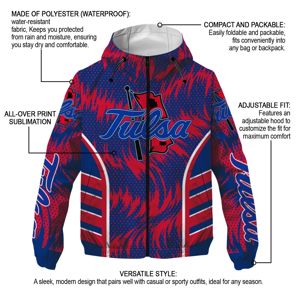 tulsa golden hurricane dynamic heat wave blue windbreaker jacket new arrival tulsa golden hurricane dynamic heat wave blue windbreaker jacket new arrival
