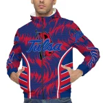 tulsa golden hurricane dynamic heat wave blue windbreaker jacket best selling