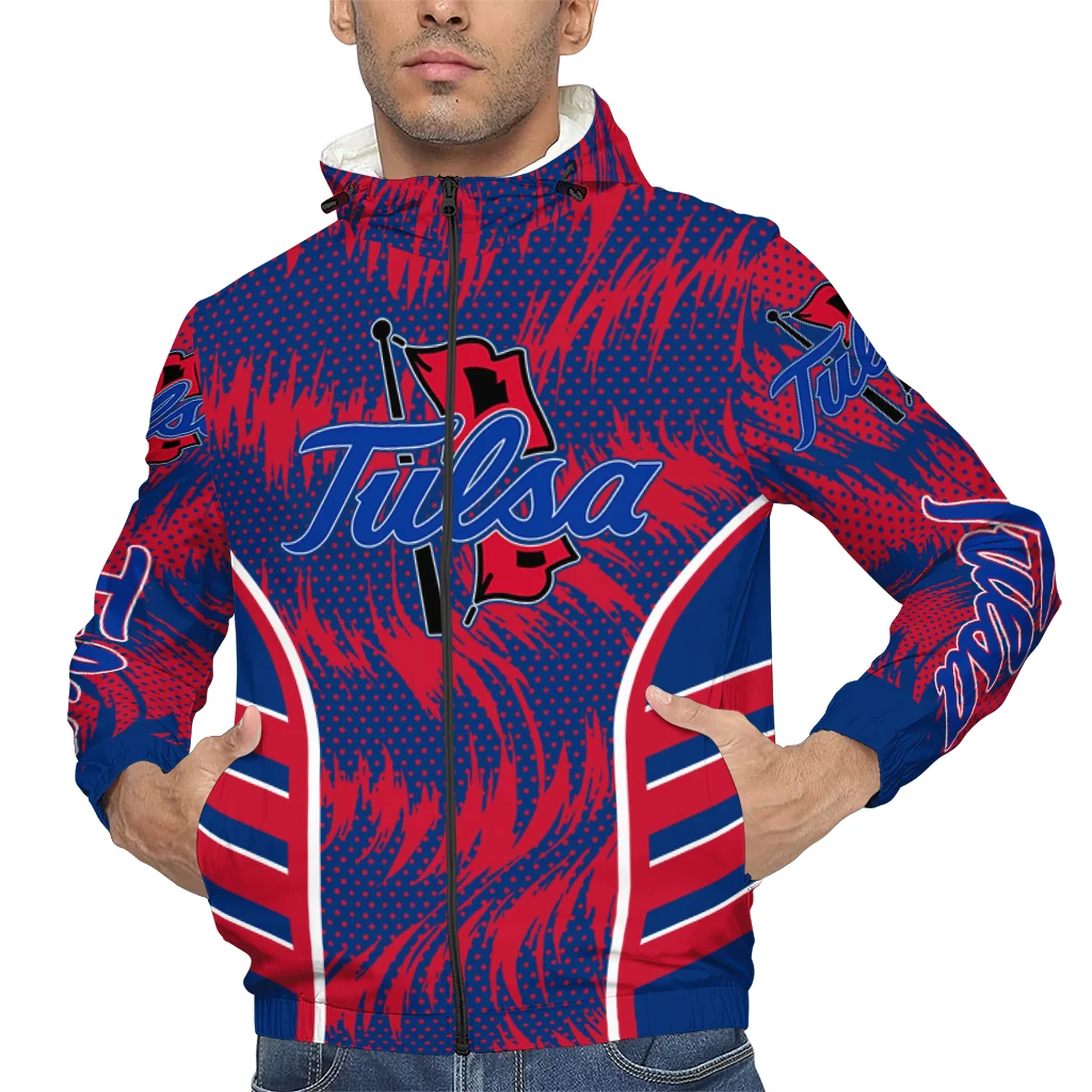 tulsa golden hurricane dynamic heat wave blue windbreaker jacket top rated tulsa golden hurricane dynamic heat wave blue windbreaker jacket top rated