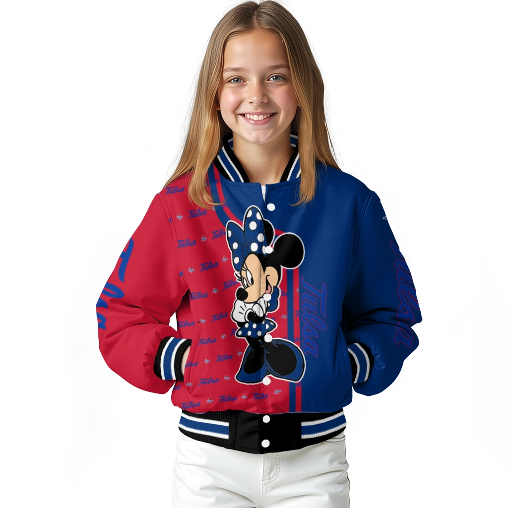 tulsa golden hurricane minnie mouse blue varsity jacket top rated tulsa golden hurricane minnie mouse blue varsity jacket top rated