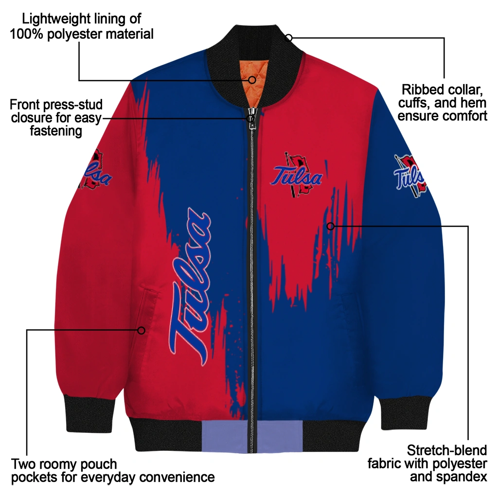 tulsa golden hurricane urban mark blue bomber jacket new arrival tulsa golden hurricane urban mark blue bomber jacket new arrival