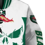 uab blazers skull outline green white varsity jacket best selling