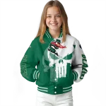 uab blazers skull outline green white varsity jacket best selling