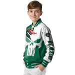 uab blazers skull outline green white varsity jacket best selling